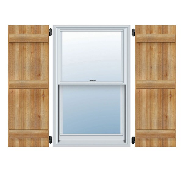 Ekena Millwork Joined Board-n-Batten Shutters, Rough Sawn Western Red Cedar, 32 1/4W x 64H, PR RBJ06S32X064RWR - main